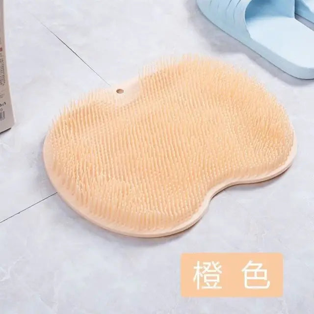 Back Scrubber Exfoliating Shower Massage Scraper Bathroom Non-slip Bath Mat Back Massage Brush Silicone Foot Wash Body Cleaning