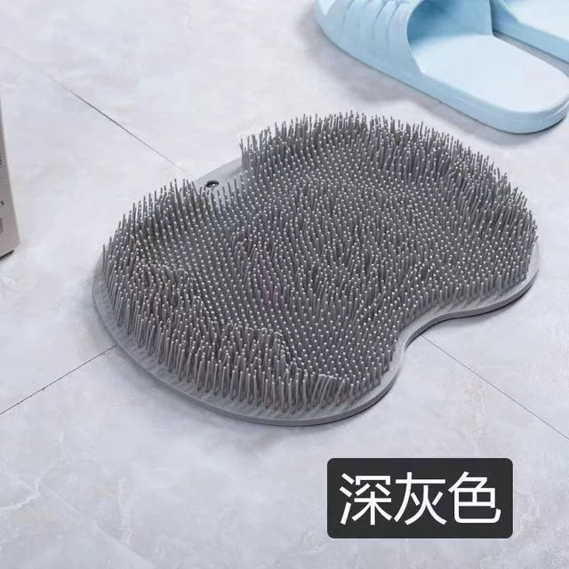 Back Scrubber Exfoliating Shower Massage Scraper Bathroom Non-slip Bath Mat Back Massage Brush Silicone Foot Wash Body Cleaning