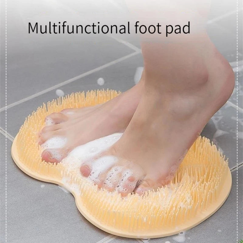 Back Scrubber Exfoliating Shower Massage Scraper Bathroom Non-slip Bath Mat Back Massage Brush Silicone Foot Wash Body Cleaning