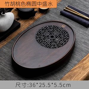 Bamboo tea tray household simple bamboo tray Kung Fu tea set draining long dry soaking tray small water storage tea table