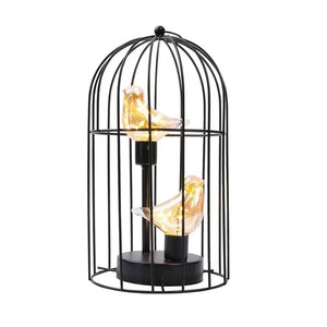 Birdcage Table Lamp Battery Operated Cordless Lamps Light with Warm White Fairy Lights Bird Bulb for Home Wedding Indoor Outdoor