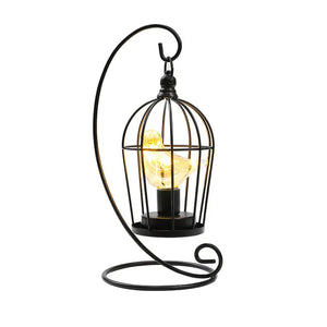 Birdcage Table Lamp Battery Operated Cordless Lamps Light with Warm White Fairy Lights Bird Bulb for Home Wedding Indoor Outdoor