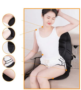 Car Home Office Full-Body Massage Cushion Heat 7 Motors Vibrate Mattress Back Neck Mat Chair Massage Relaxation Seat 12V