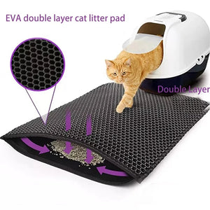 Cat Litter Mat With Gift Double Layer Waterproof Pet Litter Box Mat Non-slip Sand Cat Pad Washable Bed Mat Clean Pad Products