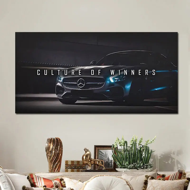 Chase Your Dream Quote Luxury Sports Car Motivational Poster Print Wall Art Canvas Inspirational Entrepreneur Office Home Decor