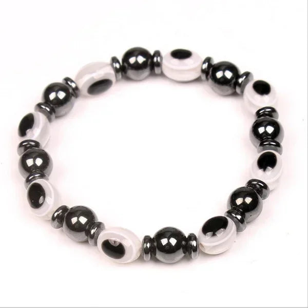 Classical Hematite Energy Beaded Elastic Magnetic Therapy Health Care Loss Weight Bracelets Slimming Health Care for Men Women