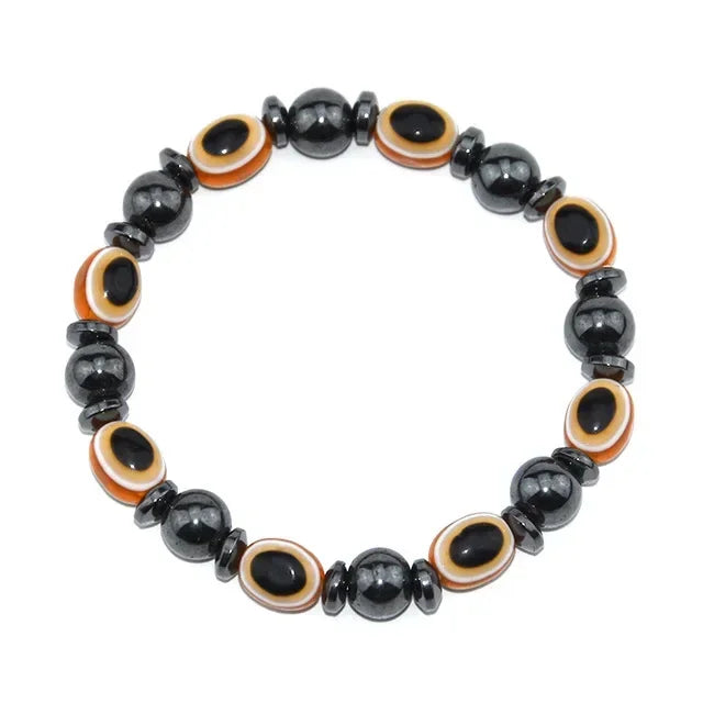 Classical Hematite Energy Beaded Elastic Magnetic Therapy Health Care Loss Weight Bracelets Slimming Health Care for Men Women