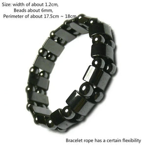 Classical Hematite Energy Beaded Elastic Magnetic Therapy Health Care Loss Weight Bracelets Slimming Health Care for Men Women