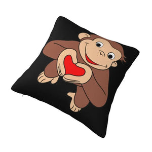 Curious George Is All Heart Pillow Case Home Decoration Nordic Monkey TV Series Cushion Cover Decorative Salon Square Pillowcase