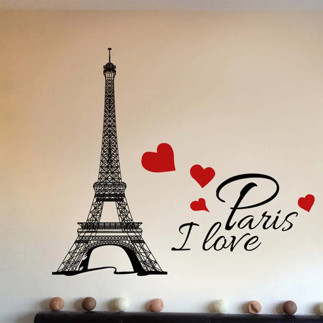 DIY Living Room Vinyls Inspirational Quotes Modern Motivational Wall Decal Wall Art Sticker I Love Paris