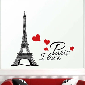 DIY Living Room Vinyls Inspirational Quotes Modern Motivational Wall Decal Wall Art Sticker I Love Paris