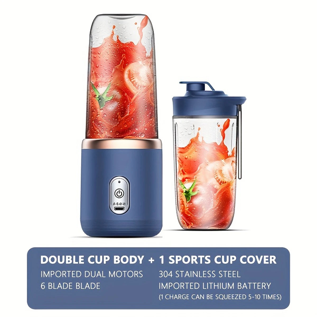 Double Cup Multifunction Usb Fruit Mixers Juicers Portable Electric Juicer Blender Fruit Juicer Cup Food Milkshake Juice Maker