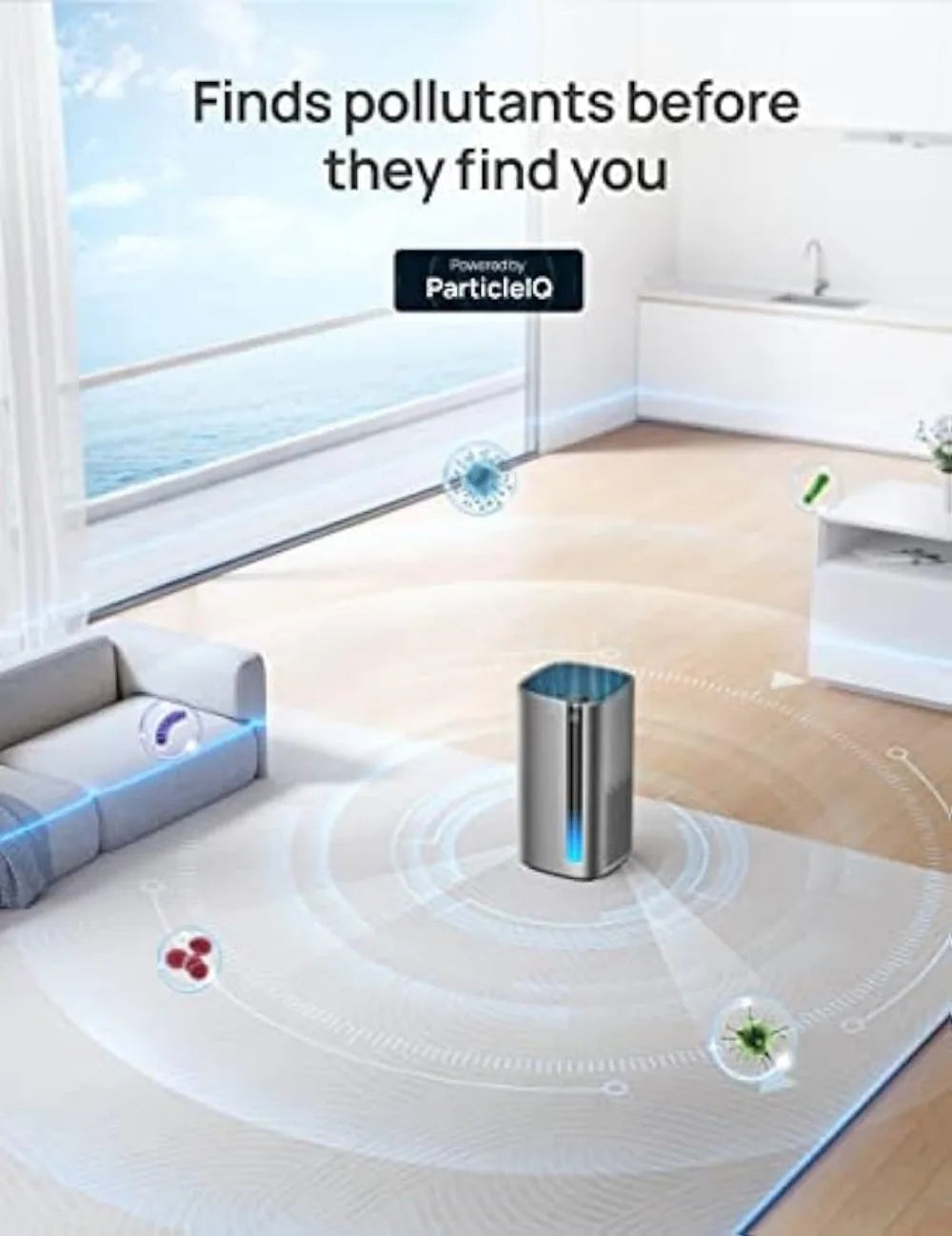 Dreo Air Purifiers for Home Large Room Bedroom, H13 True HEPA Filter Removes 99.985% of Pets Hair Particles Dust Smoke Pollen