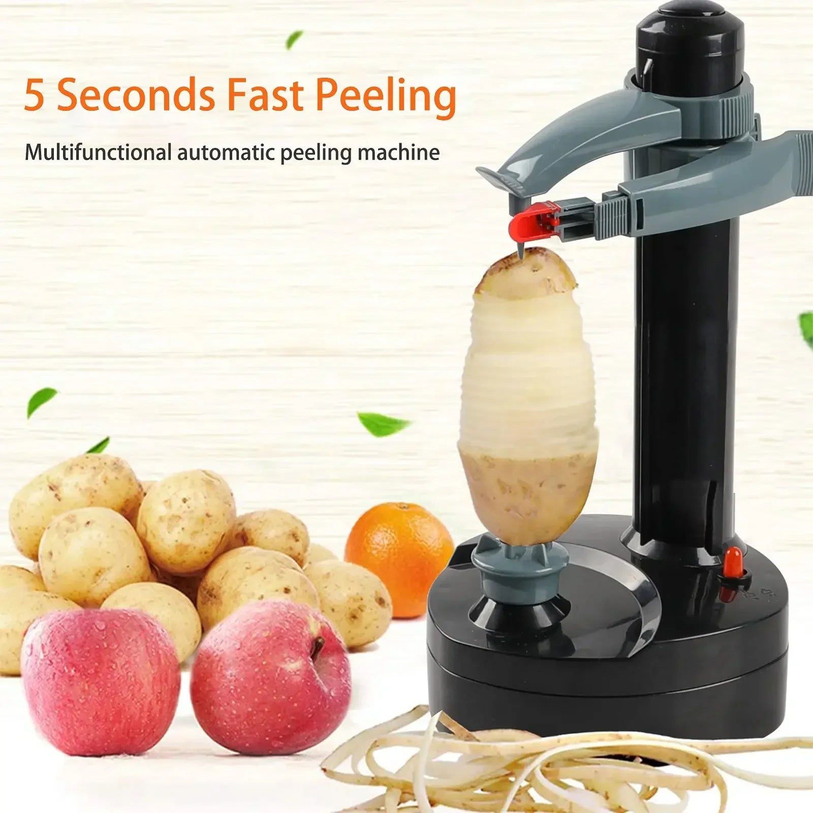 Electric Potato Peeler with 1 Replacement Blades Stainless Steel Automatic Rotating Fruits Fruit Peeler Apple Paring Machine