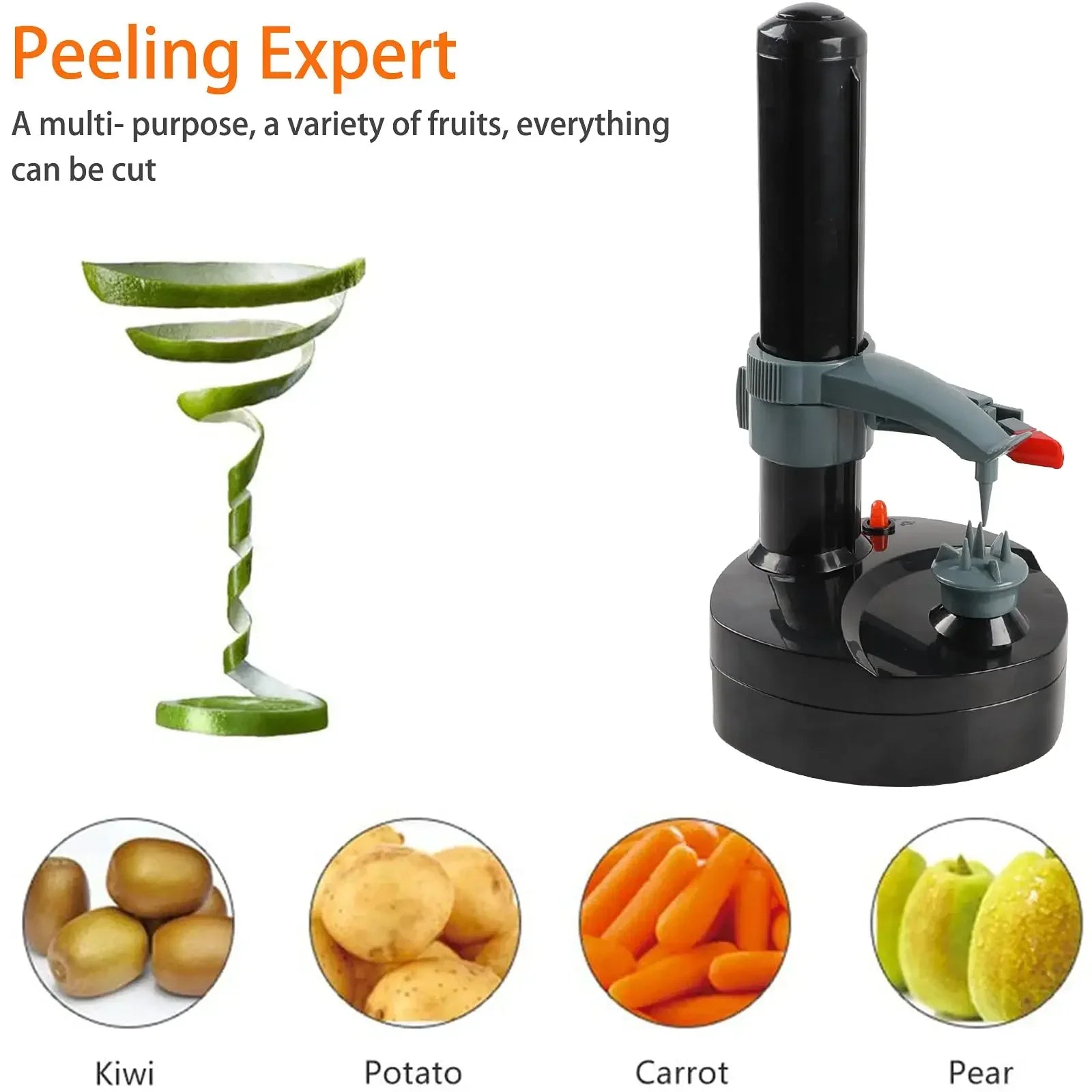 Electric Potato Peeler with 1 Replacement Blades Stainless Steel Automatic Rotating Fruits Fruit Peeler Apple Paring Machine