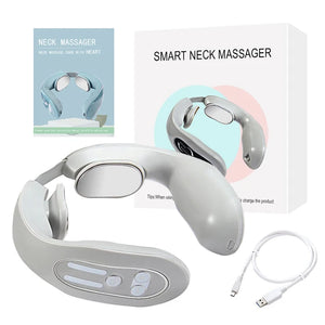 Electric Pulse Ems Portable Neck Massager Cervical Muscular Massage Relax Pain Relief Hot Heater Instrument Personal Health Care