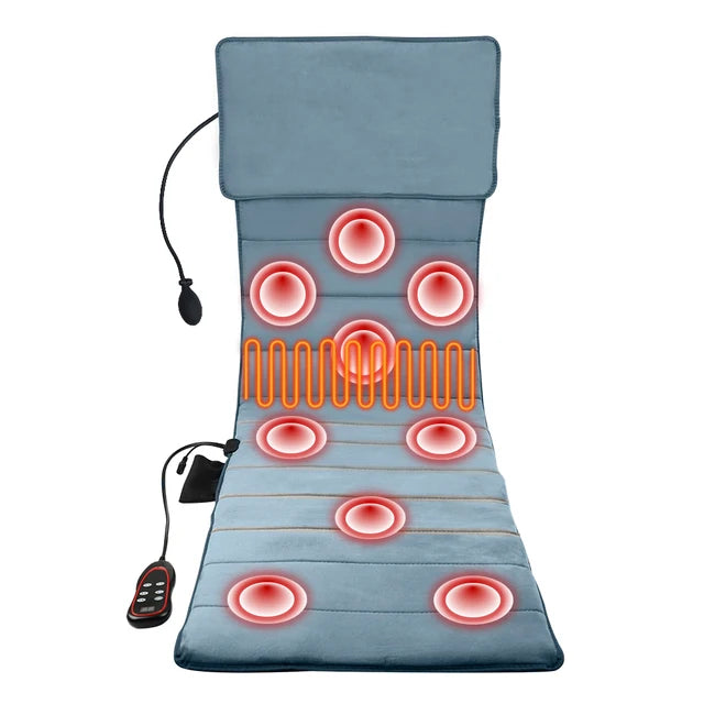 Electric Vibration Body Massage Mattress Inflatable Air Pillow Home Office Heating Mat Pain Relief Waist Back Massage Cushion