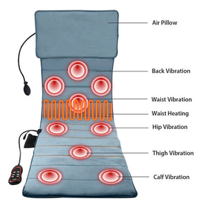 Electric Vibration Body Massage Mattress Inflatable Air Pillow Home Office Heating Mat Pain Relief Waist Back Massage Cushion