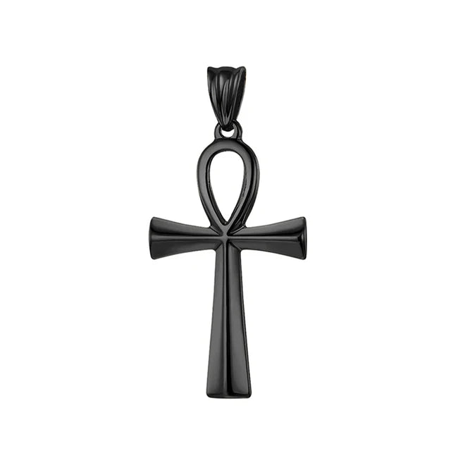 Fashion Ancient Egyptian Ankh Cross Necklace For Men Stainless Steel Gold Color/ Silver Color Biker Pendant Amulet Jewelry