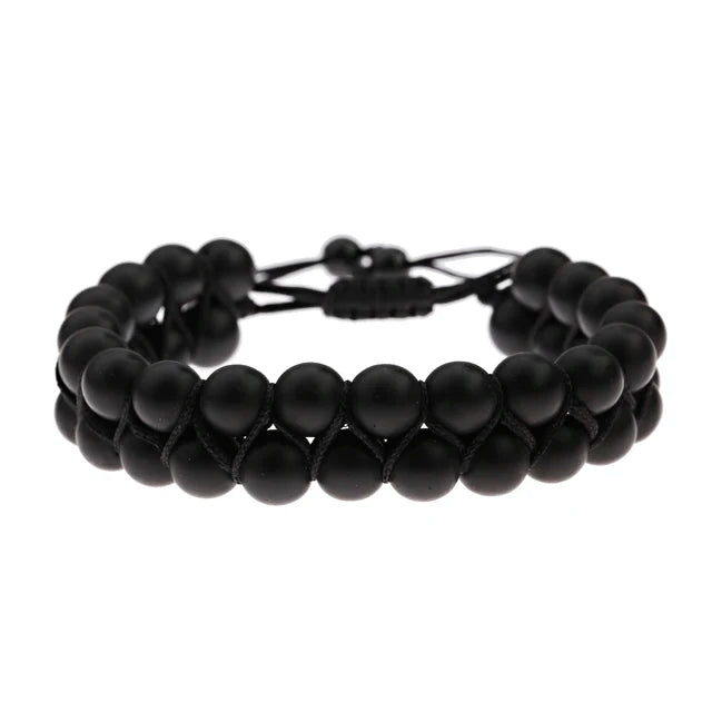 Fashion Men Bracelets Hematite Tiger Eye Double Layer Row Bracelets Pulsera Hombre Magnetic Health Protection Healing Bracelets