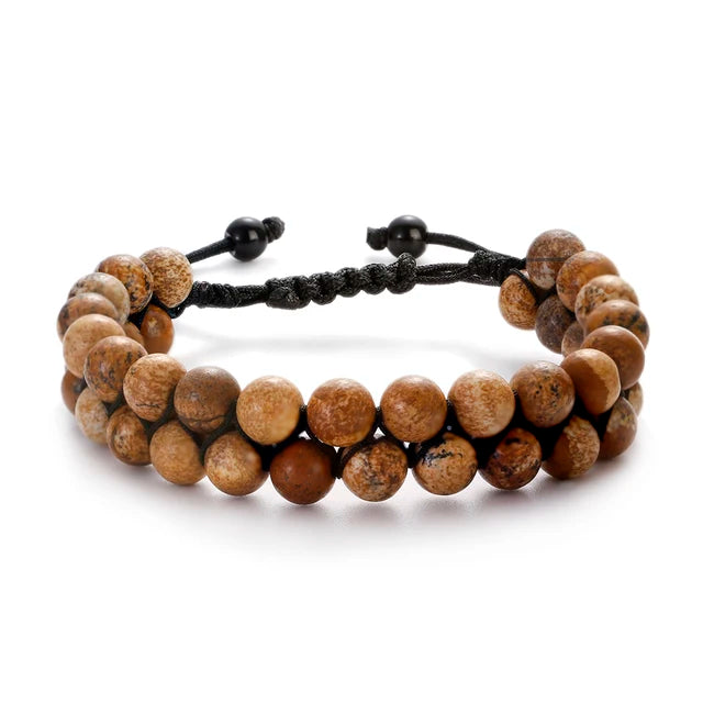 Fashion Men Bracelets Hematite Tiger Eye Double Layer Row Bracelets Pulsera Hombre Magnetic Health Protection Healing Bracelets