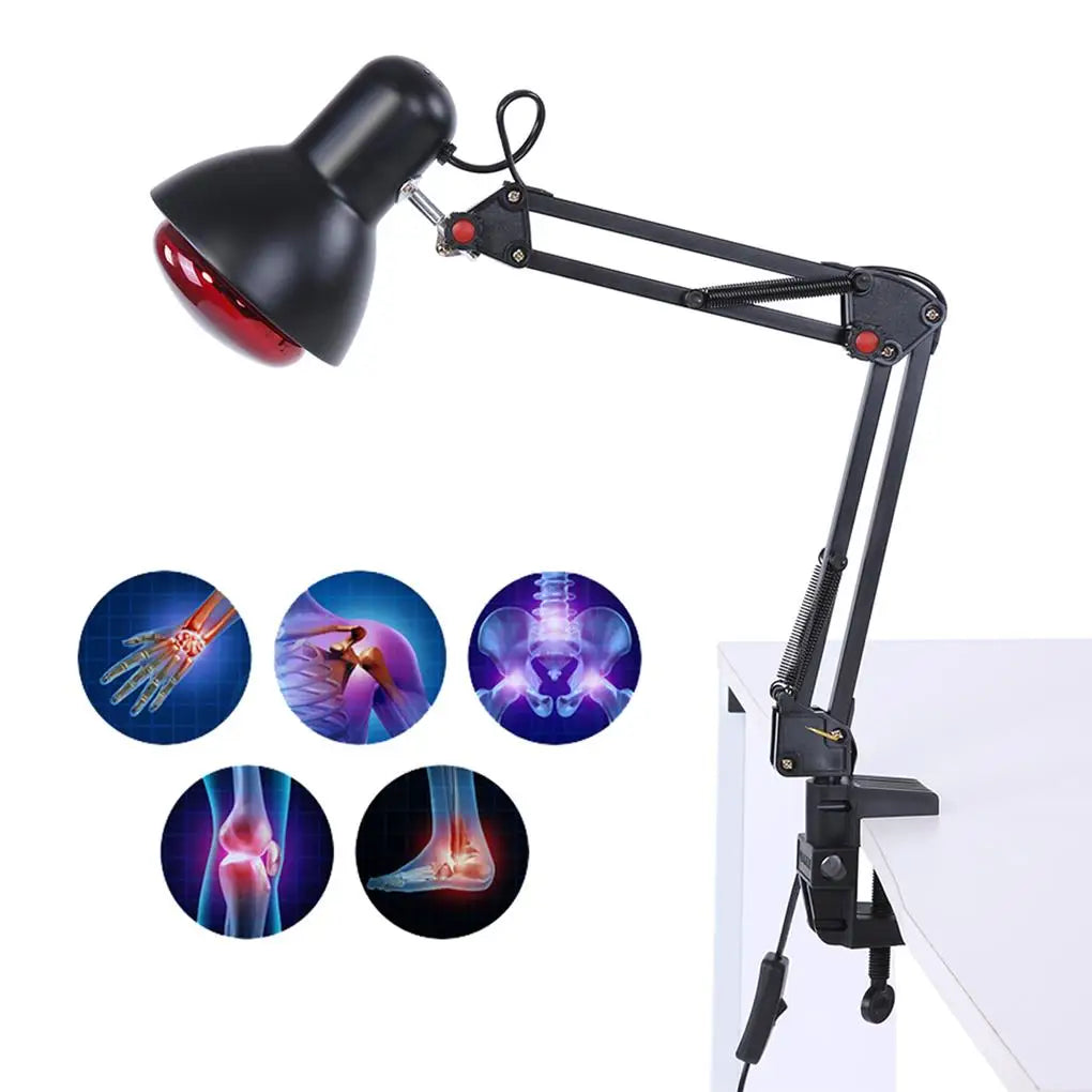 Floor Stand Infrared Heat Physiotherapy Lamp Pain Relief Speed Up Wound Healing 180° Adjustable Anti-scald Health Care Lamp