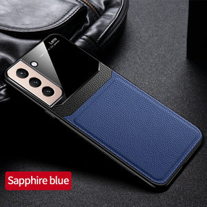 For Samsung S21 FE Ultra Plus Case Luxury Leather Soft Frame Protect Phone Case For Galaxy S21Ultra S21Fe S21Plus S21 Back Cover