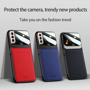 For Samsung S21 FE Ultra Plus Case Luxury Leather Soft Frame Protect Phone Case For Galaxy S21Ultra S21Fe S21Plus S21 Back Cover