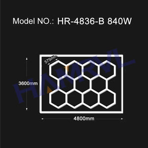 Garage Light Hexagon Lights lamp 110V-240V Led Tube Honeycomb Ceiling Lighting For Auto Car Body Repair Led Workshop With Border