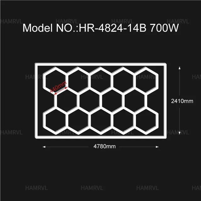 Garage Light Hexagon Lights lamp 110V-240V Led Tube Honeycomb Ceiling Lighting For Auto Car Body Repair Led Workshop With Border