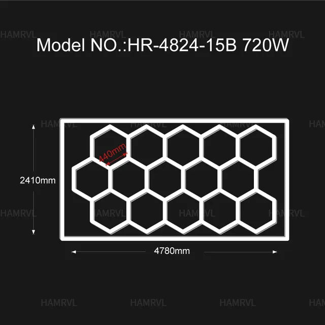 Garage Light Hexagon Lights lamp 110V-240V Led Tube Honeycomb Ceiling Lighting For Auto Car Body Repair Led Workshop With Border