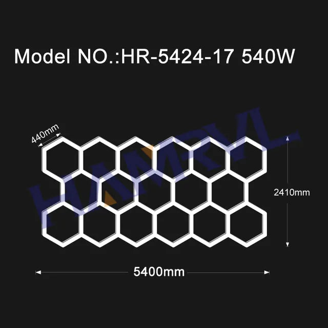 Garage Light Hexagon Lights lamp 110V-240V Led Tube Honeycomb Ceiling Lighting For Auto Car Body Repair Led Workshop With Border