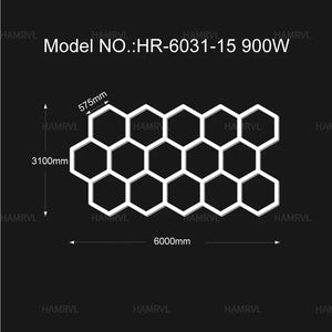 Garage Light Hexagon Lights lamp 110V-240V Led Tube Honeycomb Ceiling Lighting For Auto Car Body Repair Led Workshop With Border