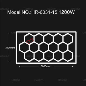 Garage Light Hexagon Lights lamp 110V-240V Led Tube Honeycomb Ceiling Lighting For Auto Car Body Repair Led Workshop With Border