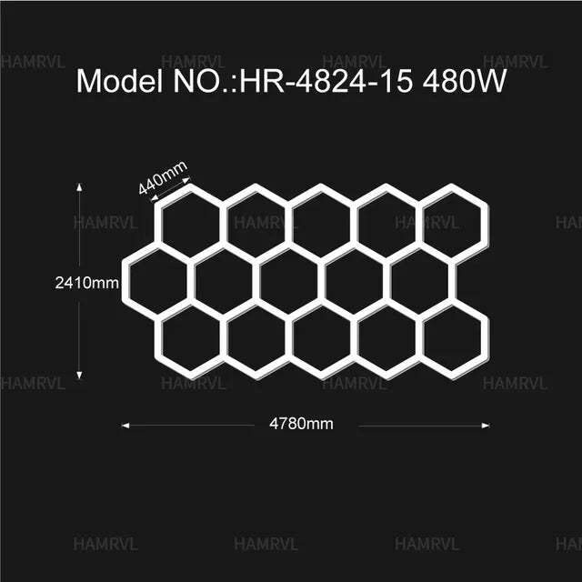 Garage Light Hexagon Lights lamp 110V-240V Led Tube Honeycomb Ceiling Lighting For Auto Car Body Repair Led Workshop With Border