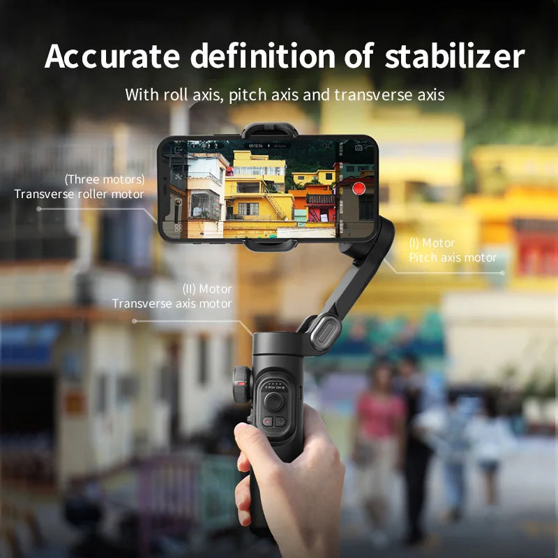 Handheld Gimbal  Intelligent AI Facial Tracking 3-Axis Cellphone Video Record PTZ Phone Stabilizer TikTok Travel Records Foldabl