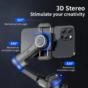 Handheld Gimbal  Intelligent AI Facial Tracking 3-Axis Cellphone Video Record PTZ Phone Stabilizer TikTok Travel Records Foldabl