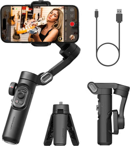 Handheld Gimbal  Intelligent AI Facial Tracking 3-Axis Cellphone Video Record PTZ Phone Stabilizer TikTok Travel Records Foldabl