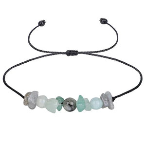 Healing Chakra Gravel Beaded Bracelet with Wish Card for Women Men Adjustable Braide String Spiritual Crystal Stone BraceletYoga