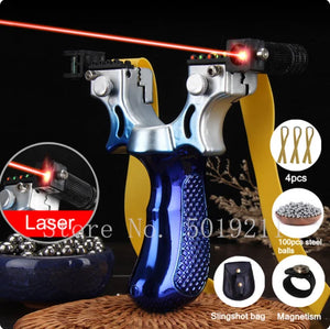 High Precision Slingshot with Laser Spirit Level Fast Press Bow Catapult Infrared Outdoor Sports Hunting Accessories Sling Shot