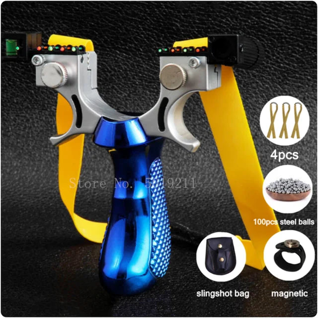 High Precision Slingshot with Laser Spirit Level Fast Press Bow Catapult Infrared Outdoor Sports Hunting Accessories Sling Shot