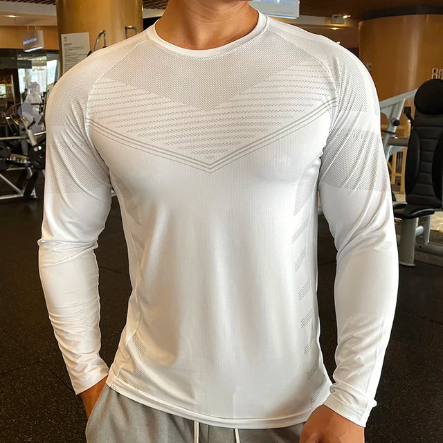 High Quality Running Sweat Shirts Men Bodybuilding Sport Tshirt Long Sleeve Compression Swearshirt Gym Fitness Upper Clothing