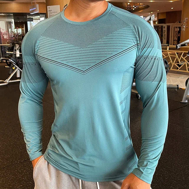 High Quality Running Sweat Shirts Men Bodybuilding Sport Tshirt Long Sleeve Compression Swearshirt Gym Fitness Upper Clothing