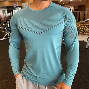 High Quality Running Sweat Shirts Men Bodybuilding Sport Tshirt Long Sleeve Compression Swearshirt Gym Fitness Upper Clothing