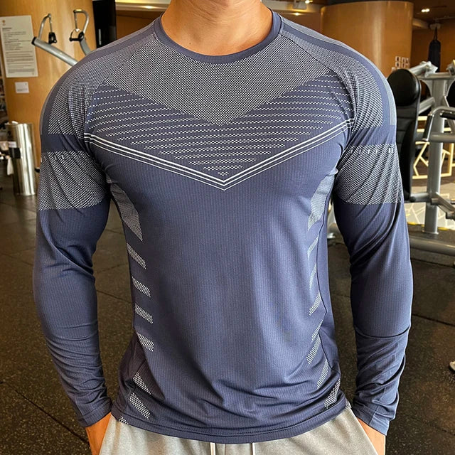 High Quality Running Sweat Shirts Men Bodybuilding Sport Tshirt Long Sleeve Compression Swearshirt Gym Fitness Upper Clothing