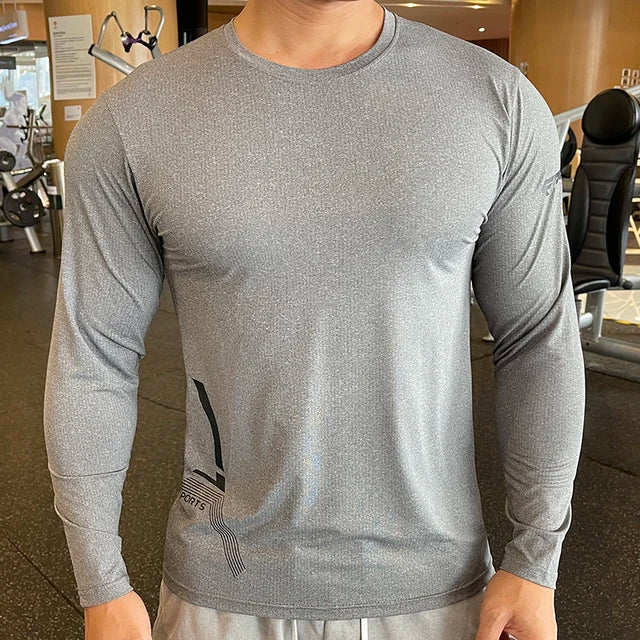 High Quality Running Sweat Shirts Men Bodybuilding Sport Tshirt Long Sleeve Compression Swearshirt Gym Fitness Upper Clothing