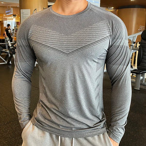 High Quality Running Sweat Shirts Men Bodybuilding Sport Tshirt Long Sleeve Compression Swearshirt Gym Fitness Upper Clothing