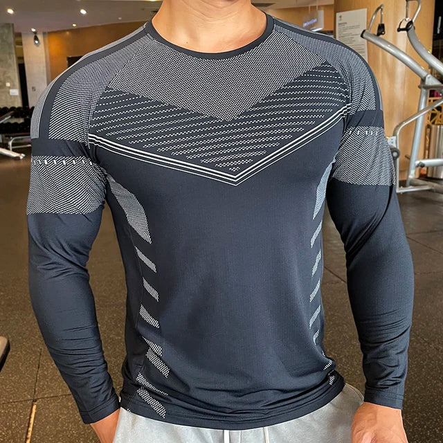 High Quality Running Sweat Shirts Men Bodybuilding Sport Tshirt Long Sleeve Compression Swearshirt Gym Fitness Upper Clothing