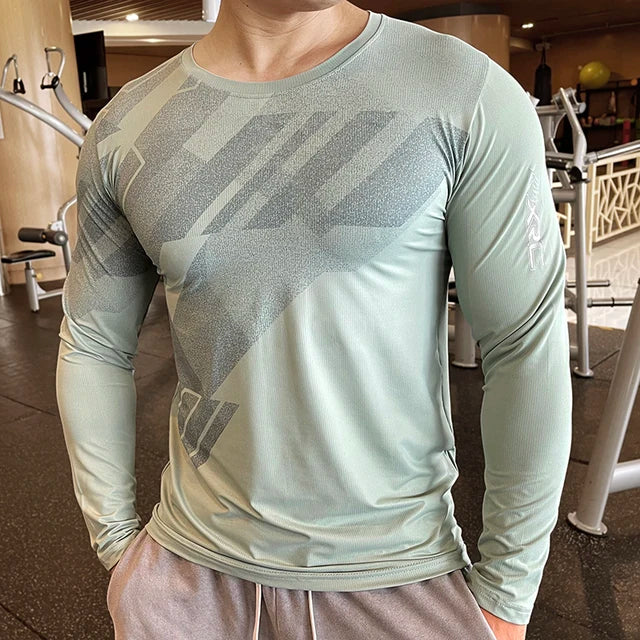 High Quality Running Sweat Shirts Men Bodybuilding Sport Tshirt Long Sleeve Compression Swearshirt Gym Fitness Upper Clothing