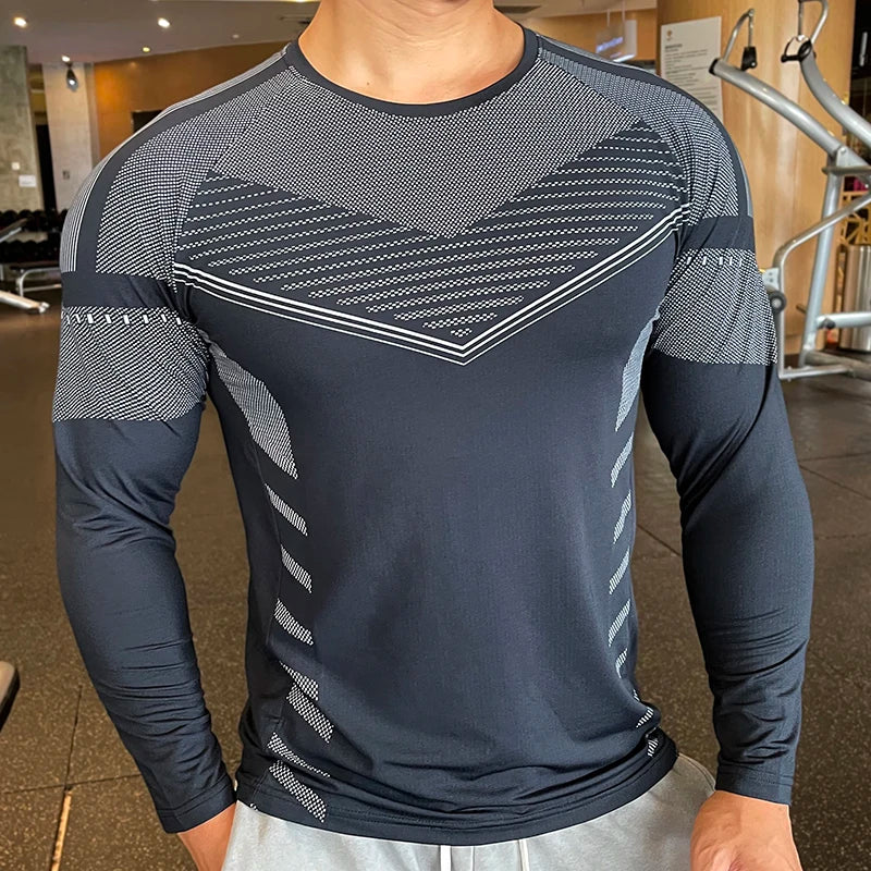 High Quality Running Sweat Shirts Men Bodybuilding Sport Tshirt Long Sleeve Compression Swearshirt Gym Fitness Upper Clothing